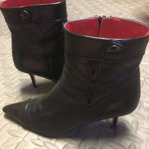Coach Black Leather Sonya Bootie sz 7 1/2 Italy